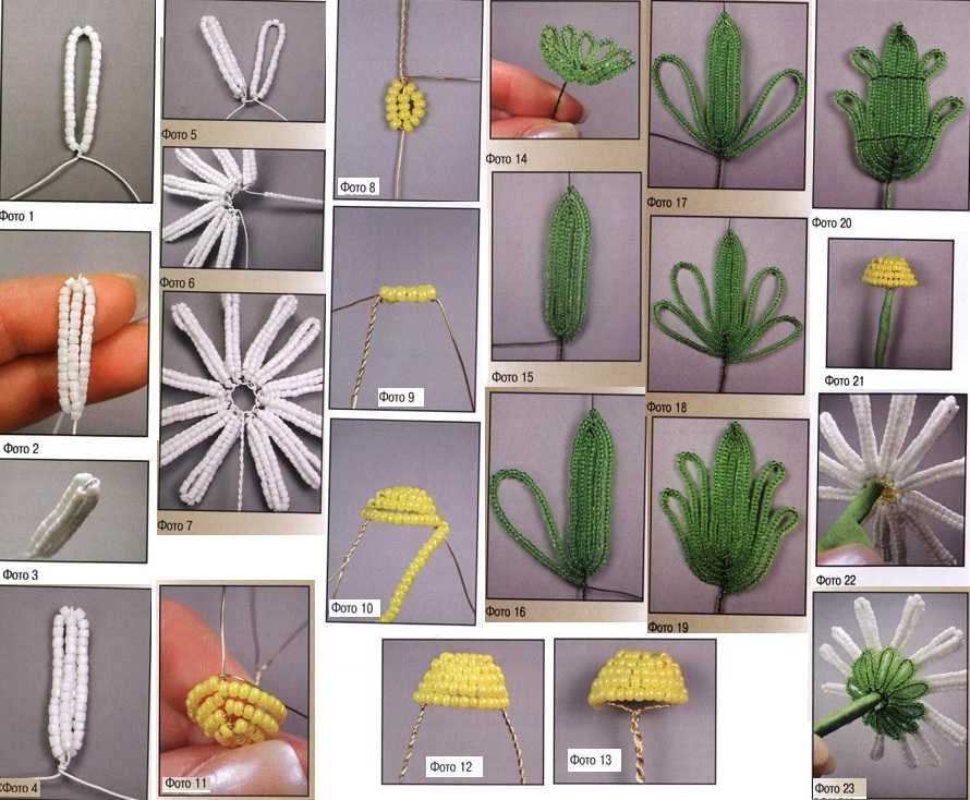Мастер-класс по ромашкам из бисера: схема плетения для начинающих с фото и видео