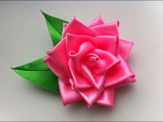 Розы канзаши. роза канзаши мастер-класс, как сделать розу канзаши канзаши роза из ленты 5 см