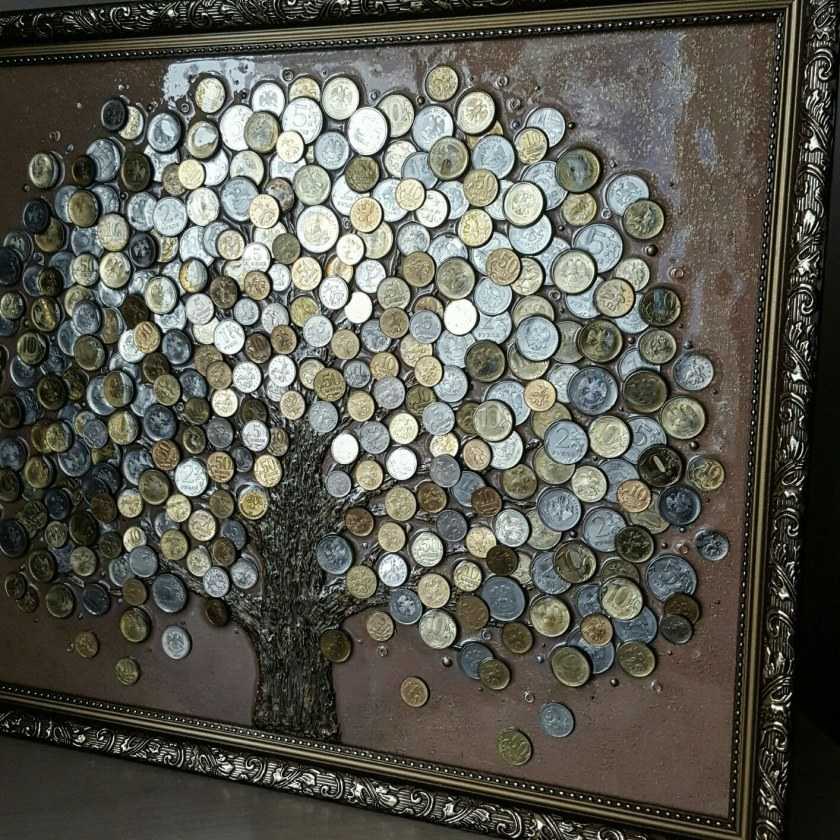 Денежное дерево из монет своими руками: варианты и этапы изготовления топиария и других поделок