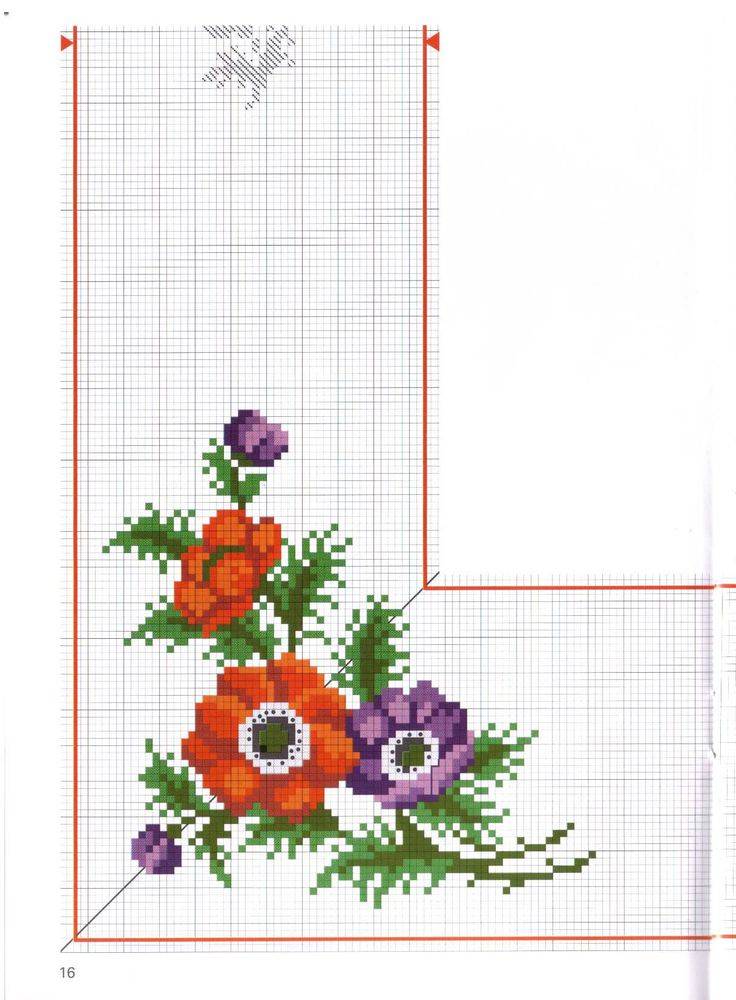 Орнамент для вышивки крестом схемы легкие цветы