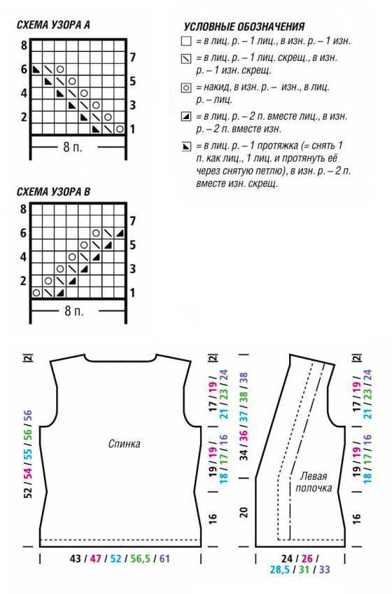 Вязаный жилет женский спицами схема с описанием 48 размер