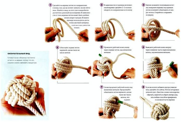 Обезьяний кулак: схема плетения декоративного узла