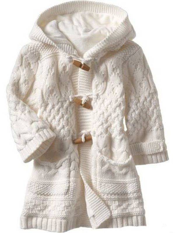 Вязаное пальто для девочки 3 лет спицами