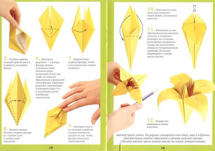 Цветы оригами из бумаги со схемами: делаем на примере тюльпана, лилии и ромашки