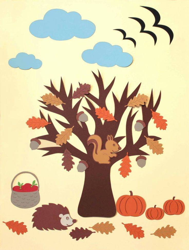 Аппликации на тему «осень» из цветной бумаги
