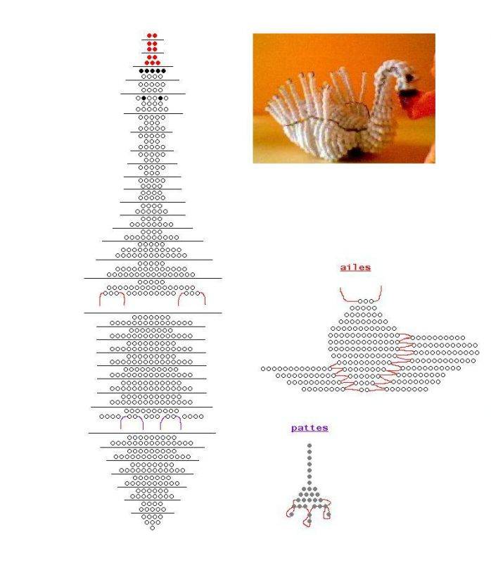 Журавль из бисера схема плетения