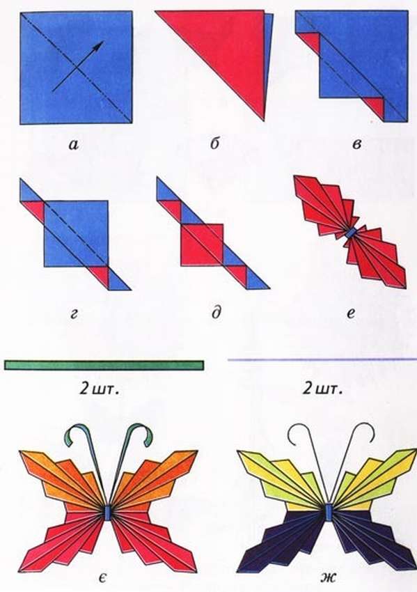 Бабочки оригами из бумаги своими руками схемы поэтапно для начинающих