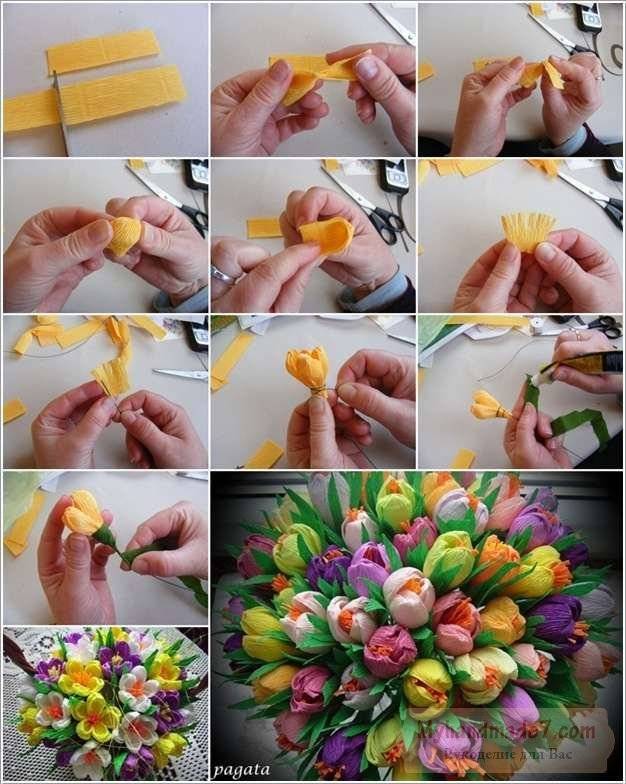 Тюльпаны из бумаги — 20 пошаговых инструкций для начинающих, как сделать тюльпан своими руками