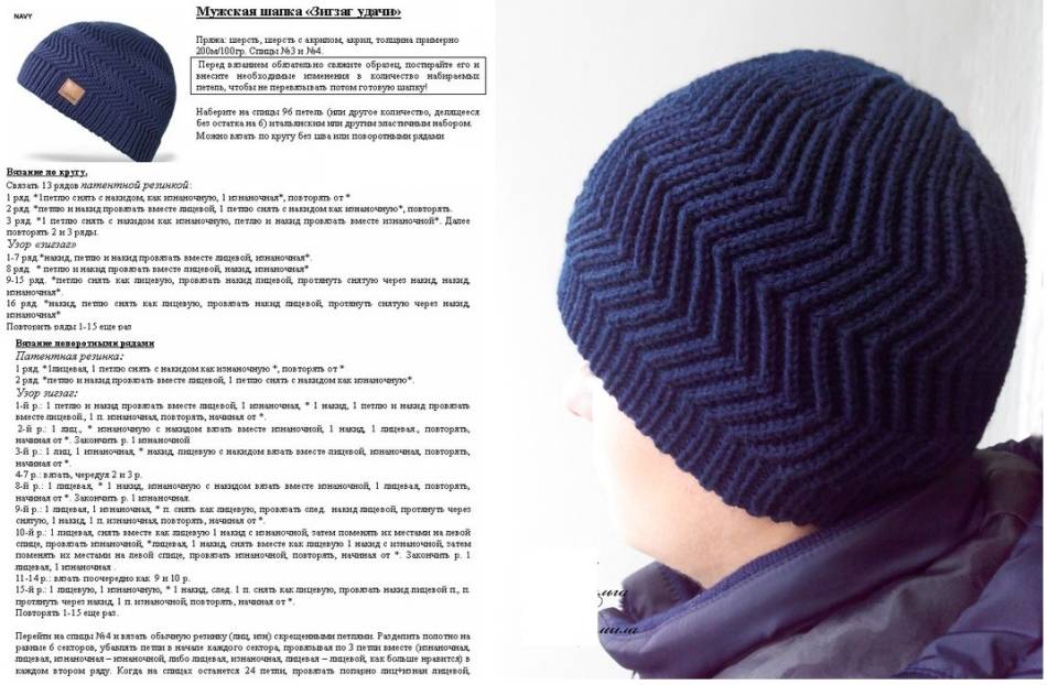 Мужские шапки спицами — подборка вязаных моделей на любой вкус