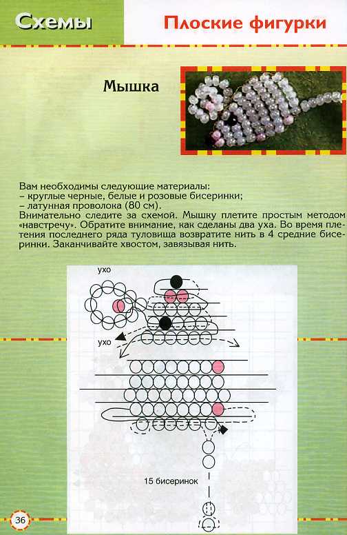 Схема для бисера для начинающих плоские фигуры