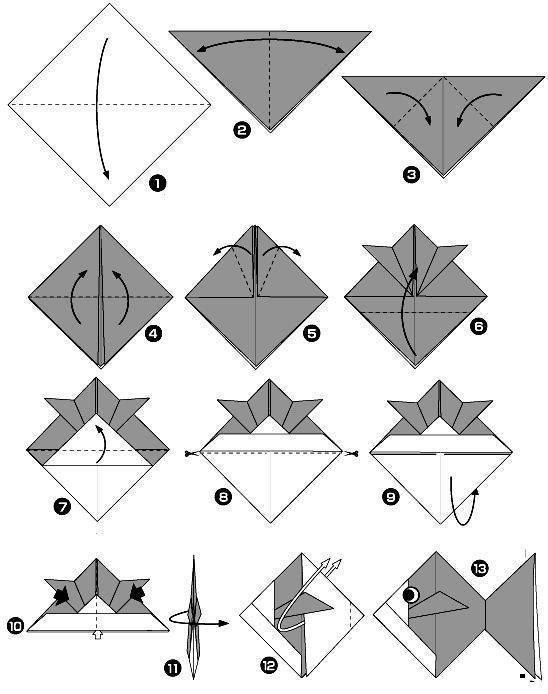 Оригами рыбка простая схема