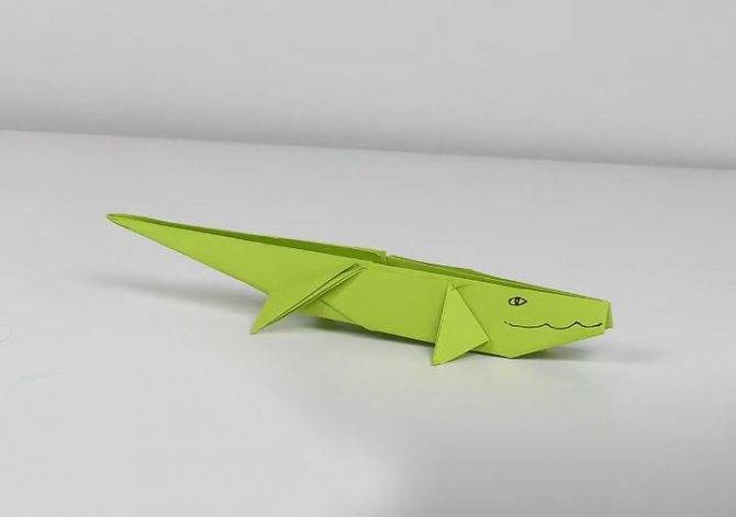 Поделка крокодил из бумаги: делаем оригами для детей