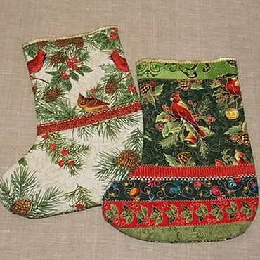 Рождественский носок для подарков своими руками: вышиваем крестом, шьём в технике пэчворк (80 пошаговых фото)  | крестик