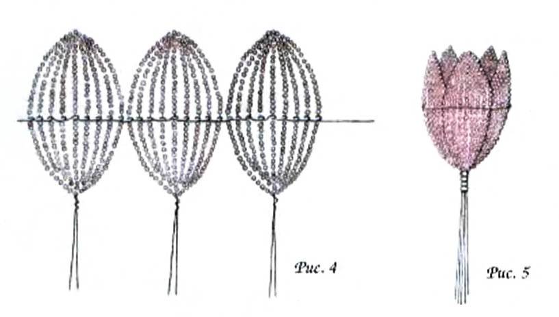 Тюльпан из бисера схема плетения из бисера