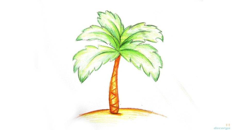 Картина панно рисунок мастер-класс рисование и живопись пальма гуашь