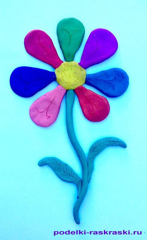 Цветы из пластилина для детей своими руками