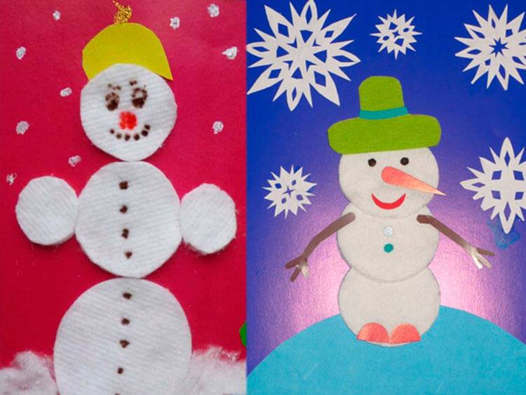Поделка снеговик на новый год своими руками: как сделать из ватных дисков, стаканчиков в детский сад | все о рукоделии