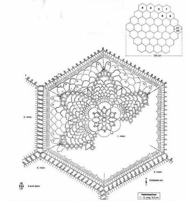 Ажурный шестиугольник крючком схемы и описание
