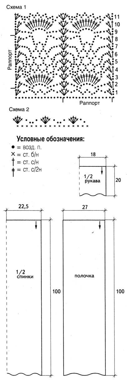 Кардиган крючком схемы и описание с видео