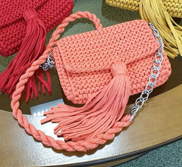 Мастер-класс по вязанию сумочки из трикотажной пряжи - вязание - страна мам