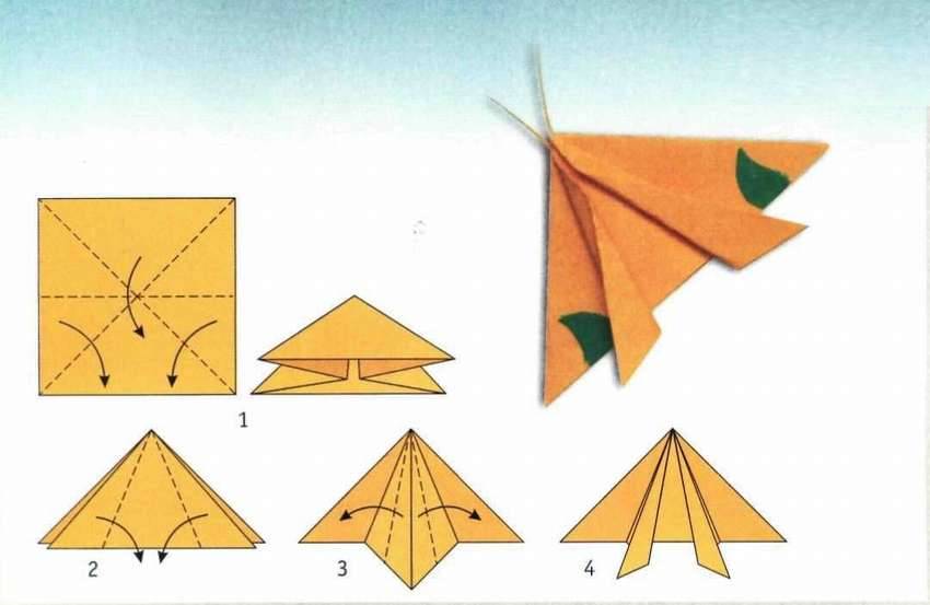 Оригами бабочка: схема изготовления и советы как собрать бабочку для детей