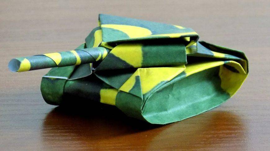 Как сделать танк из бумаги оригами пошагово