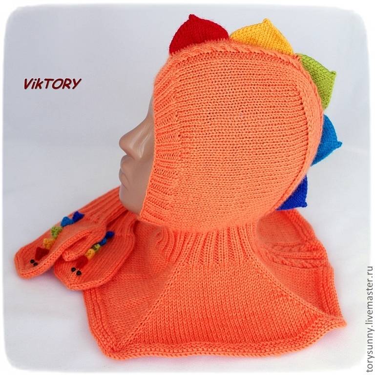 Шапка-шлем для девочки узором «бабочки» + описание - вязание - страна мам