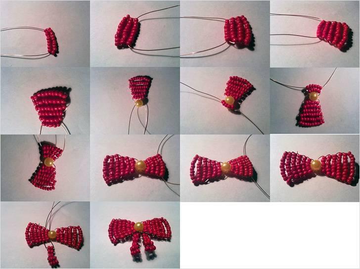 Бантик из бисера: мастер класс и схема плетения для начинающих