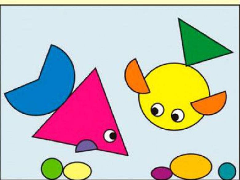  аппликация из геометрических фигур для детей: узоры, животные и другие поделки своими руками