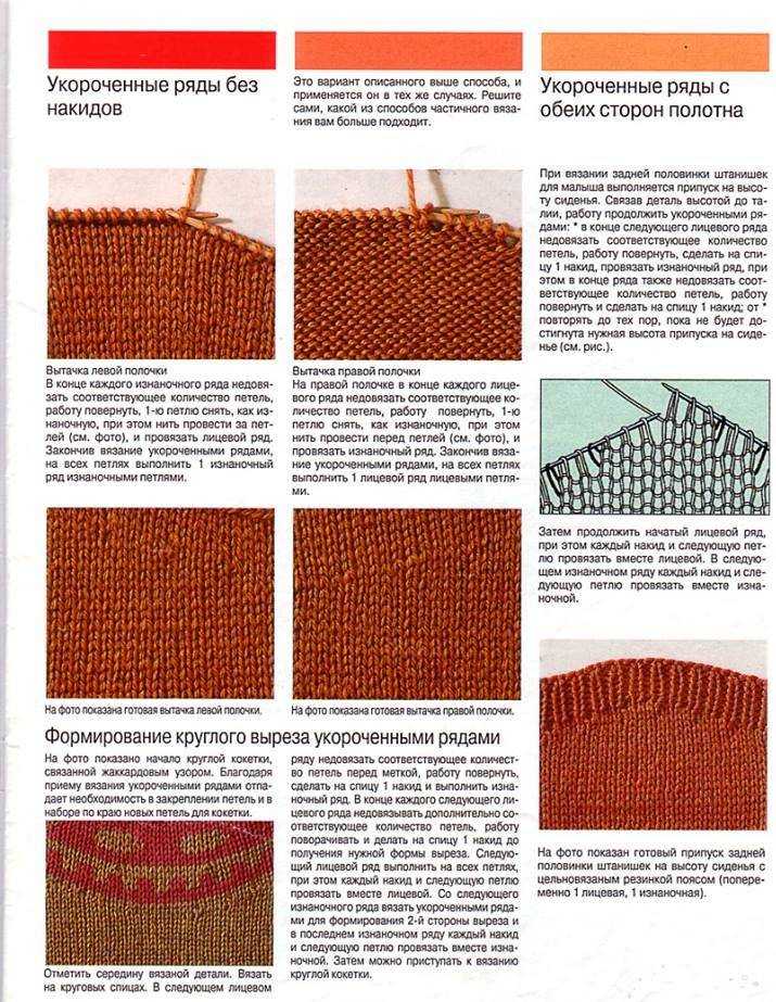 Укороченные ряды спицами ⋆ страна рукоделия - вязание и вышивка своими руками