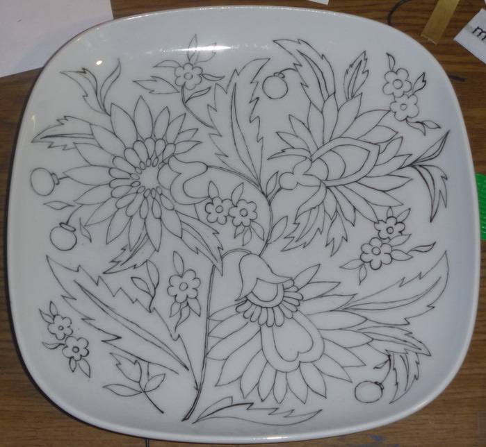 Особенности техники росписи тарелок, роспись керамической посуды