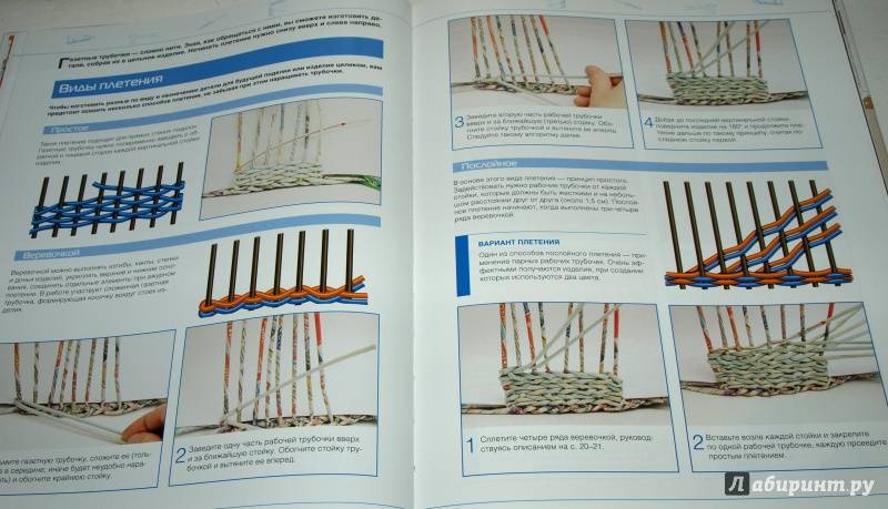 Схемы плетения из газетных трубочек схемы