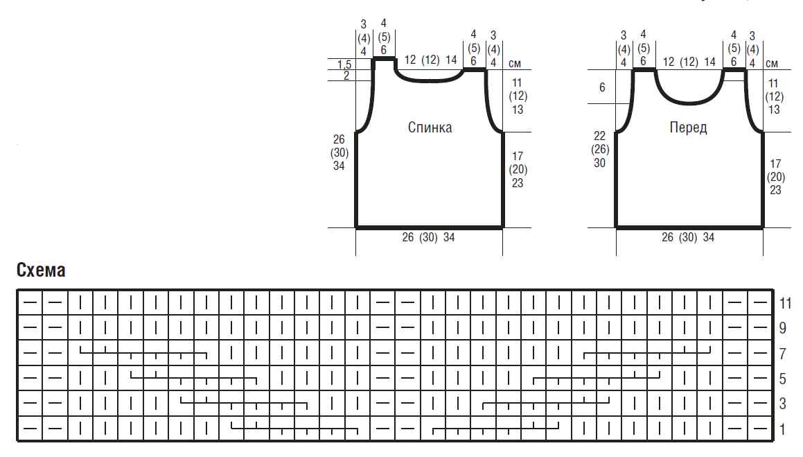 Схема вязания безрукавки спицами для детей
