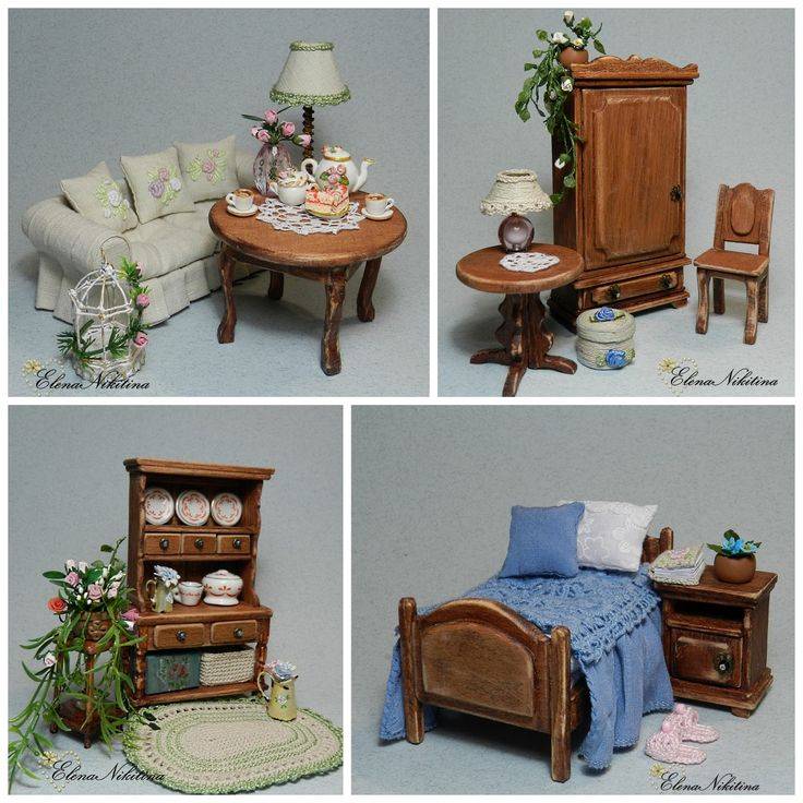 Миниатюрная мебель для кукольного домика своими руками