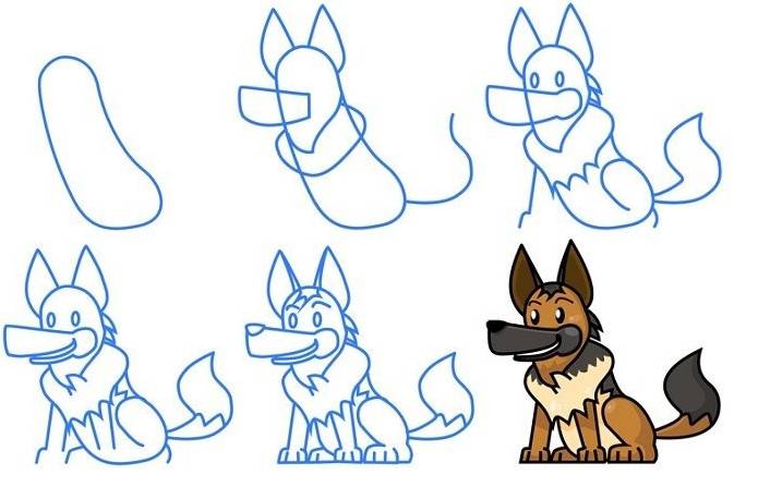 Как нарисовать собаку, щенка? рисунки простым карандашом поэтапно для начинающих