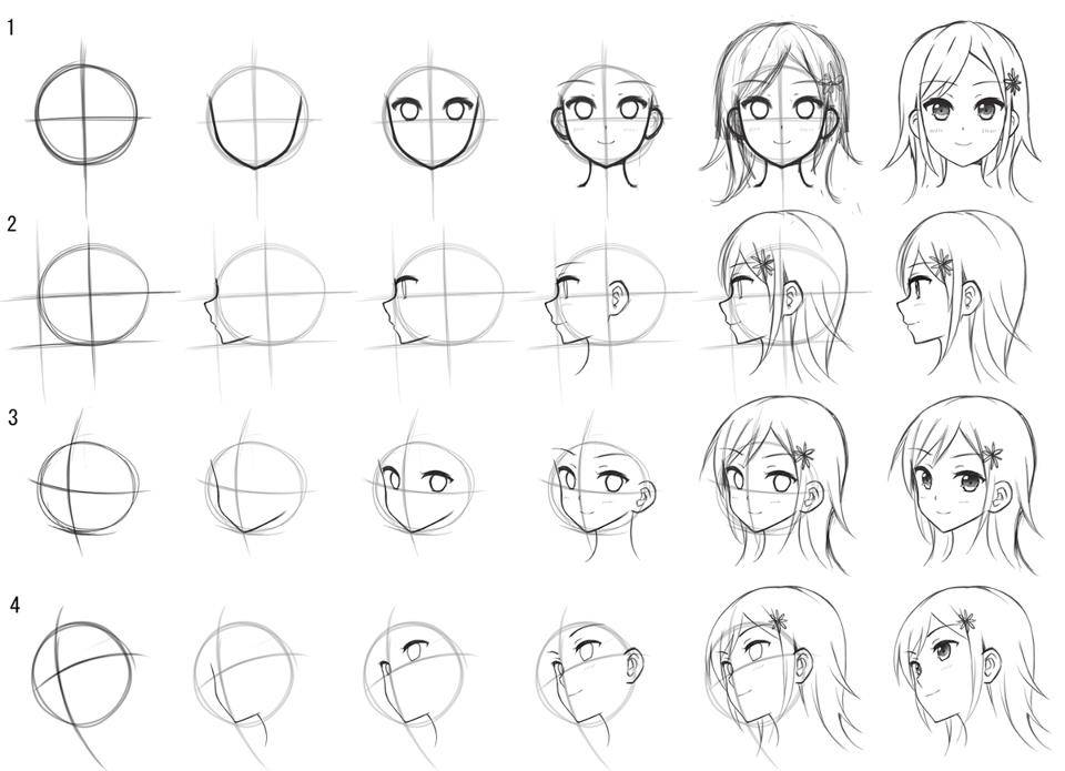 Как легко и красиво нарисовать аниме девушку поэтапно карандашом для начинающих