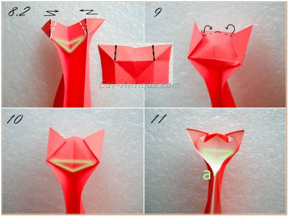 Как сделать кошку из бумаги — схема и шаблоны