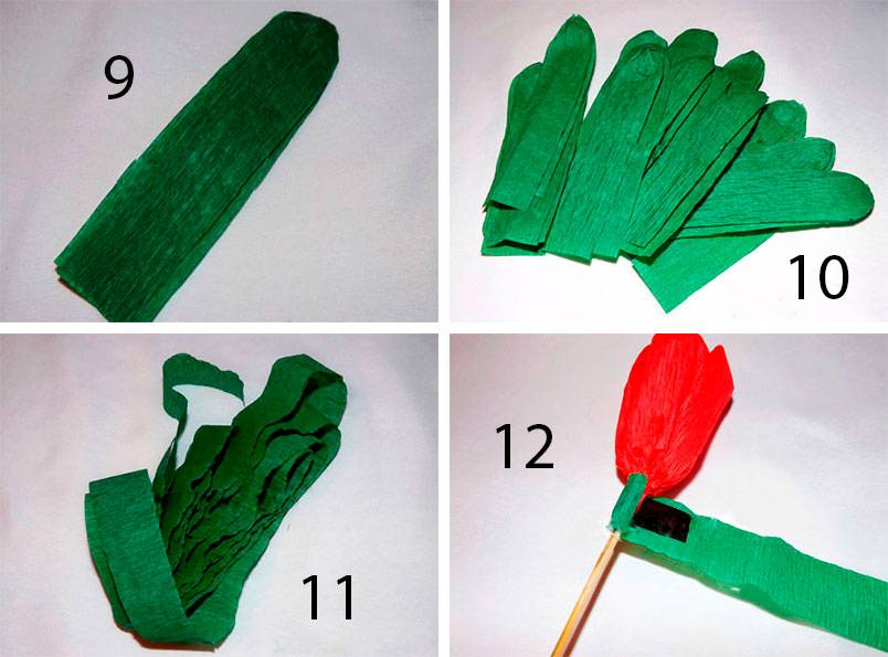 Тюльпаны и букеты из гофрированной бумаги: мастер-класс изготовления своими руками