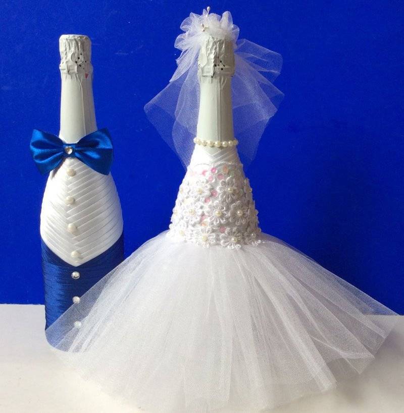 Съемные одежки на свадебные бутылочки | страна мастеров