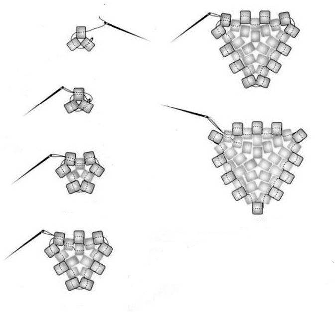 Как сделать серьги из бисера схема