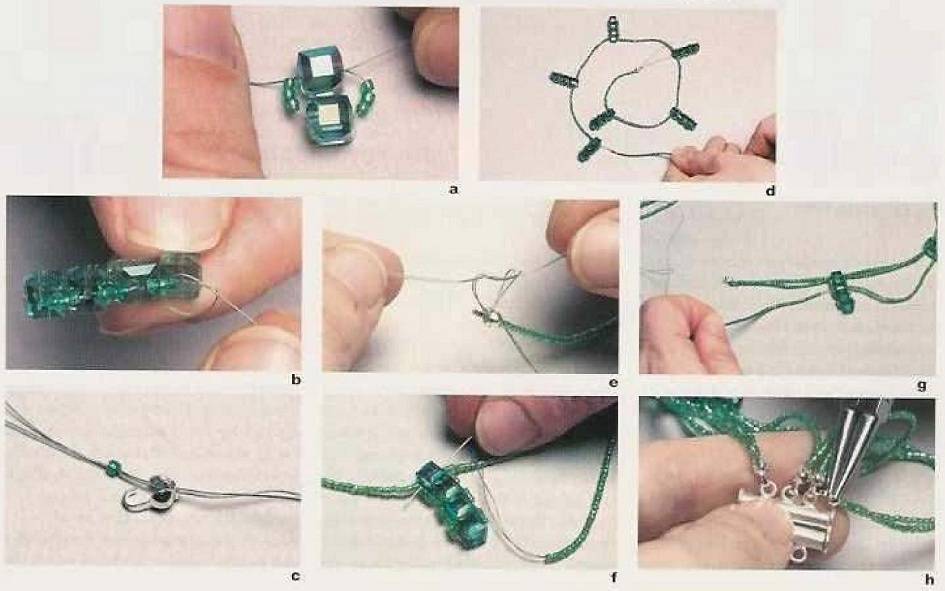 Как сделать из бисера из лески. Застежка для бисерного браслета. Браслет из рубки. Застежка для бус из бисера. Браслет из бисера мастер класс для новичков.