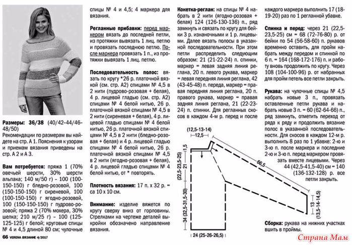 Вязание спицами для женщин с описанием и схемами бесплатно свитера регланом сверху схемы и описание