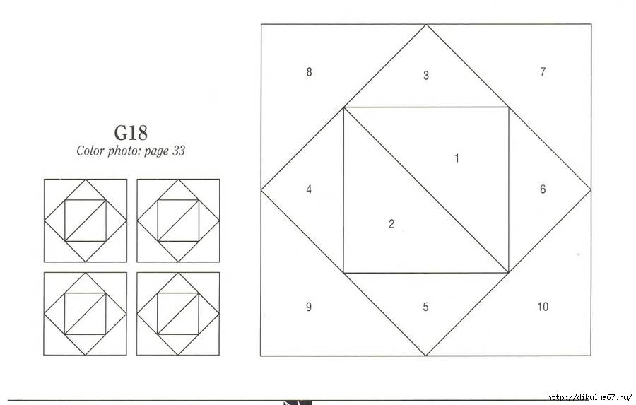 Лоскутное шитье схема - 84 фото