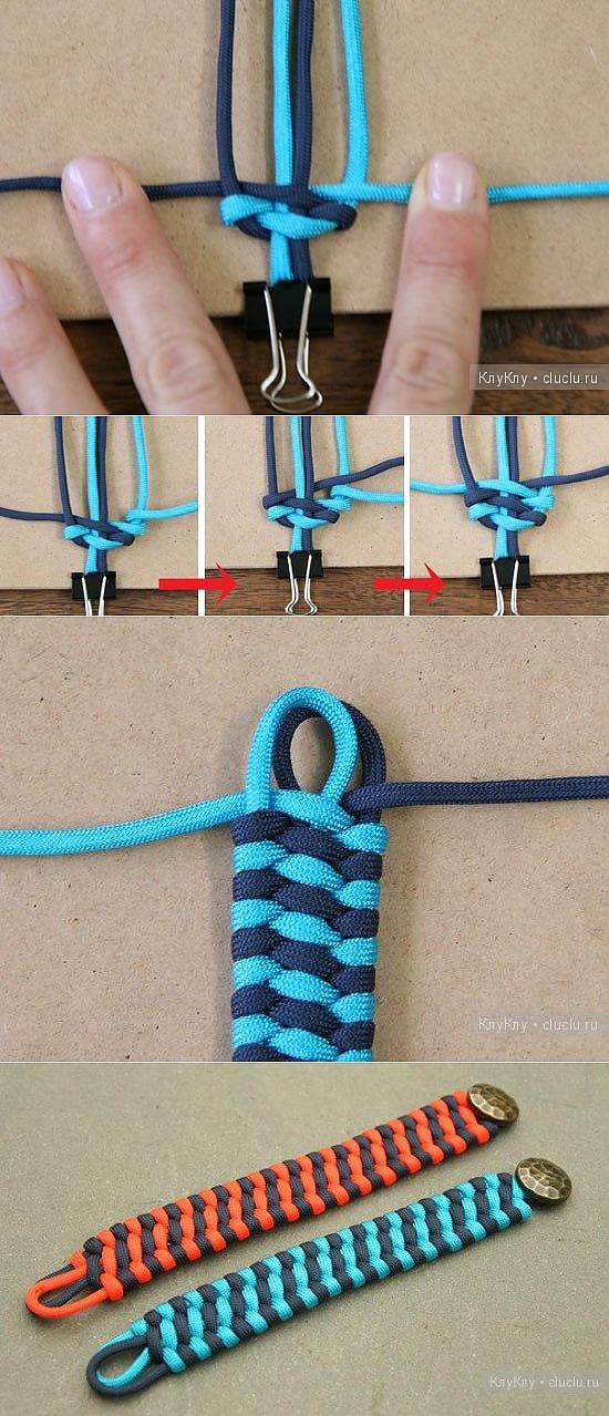 Плетение из паракорда: схемы плетения браслетов своими руками с фото