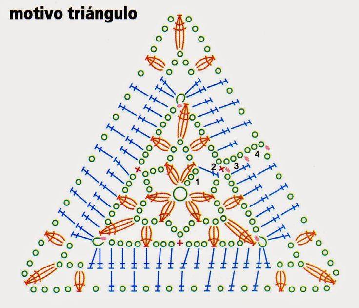 Треугольные мотивы крючком со схемами