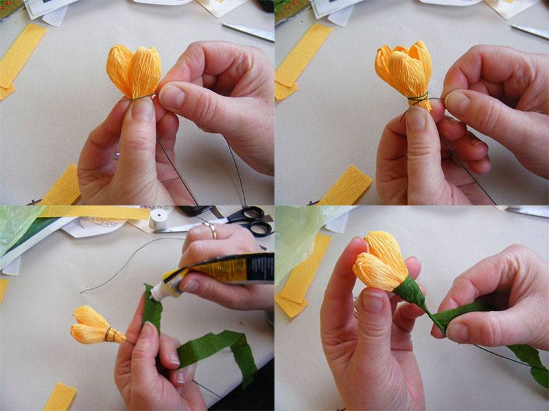 Цветы из гофрированной бумаги своими руками поэтапно: легая инструкция с фото и описанием