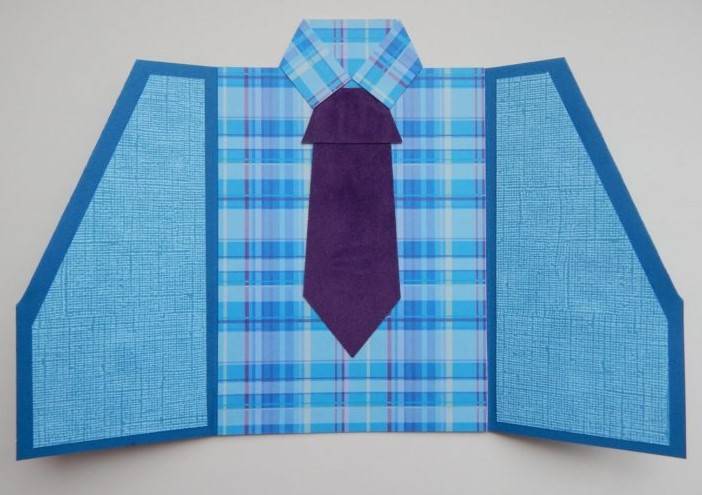 Открытка с 23 февраля своими руками: рубашка с галстуком - сайт о рукоделии