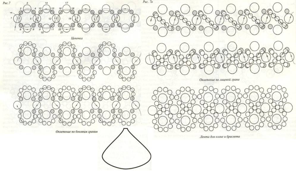 Ажурные браслеты из бисера схемы