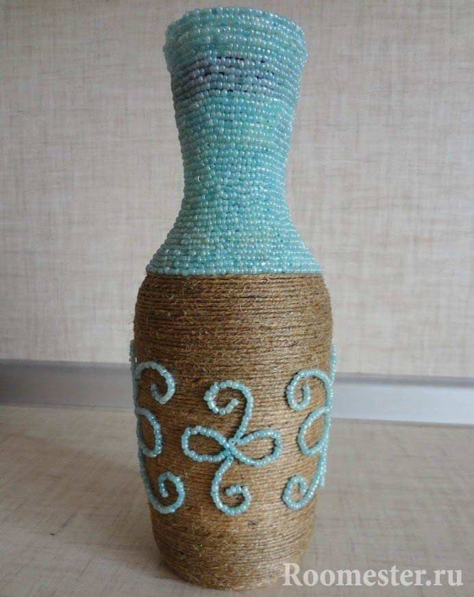 "быстрые" вазы из джутовой верёвки. | страна мастеров
