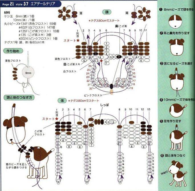 Плетем животных из бисера